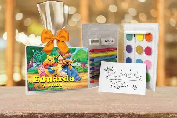 Estojo de Pintura Ursinho Pooh Personalizado - artesanato de Artmanha Lembrancinhas