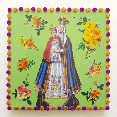 Quadrinho de Azulejo Santa Catarina - artesanato de Estudio Bananeira