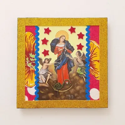 Quadrinho Retrô N. S. Desatadora de Nós - artesanato de Estudio Bananeira
