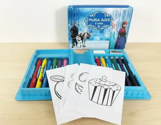 Estojinho de Pintura - Frozen Personalizado - artesanato de Mi Papelaria Criativa