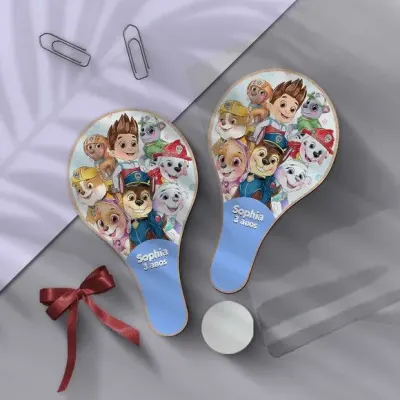 Raquete Ping Pong - Patrulha Canina Personalizada - artesanato de Mi Papelaria Criativa