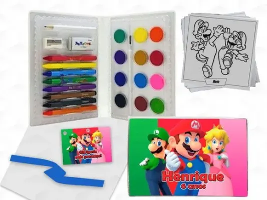 Estojo de Pintura Mario Personalizado - artesanato de creativitybynina
