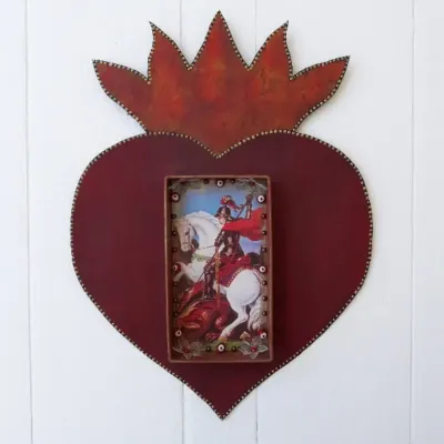 Sagrado Coração São Jorge - artesanato de Estudio Bananeira
