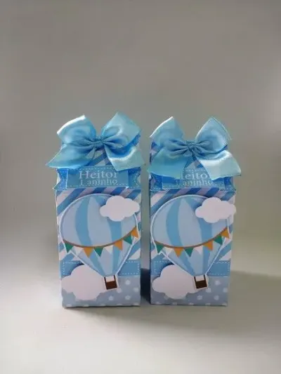 Caixa Milk Balão de ar quente - artesanato de Fina Essência Papelaria Personalizada