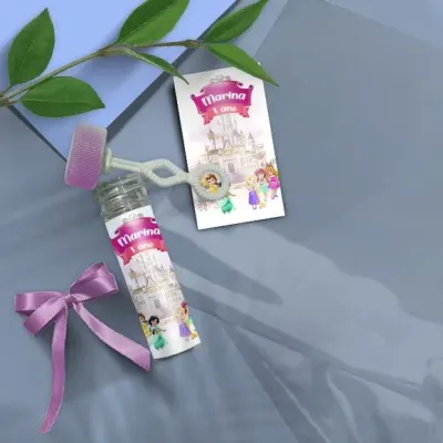 Bolha de Sabão - Princesas Disney Personalizado - artesanato de Mi Papelaria Criativa