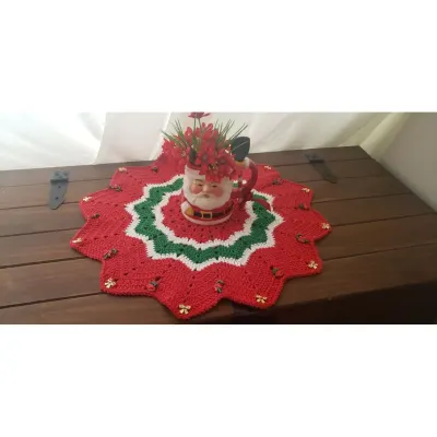 Centro de Mesa em Crochê Natal - artesanato de Mari Crochê feito com carinho!