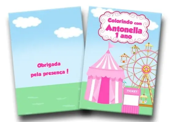 Revista colorir parque diversões 14x10 - artesanato de PAPCRIE
