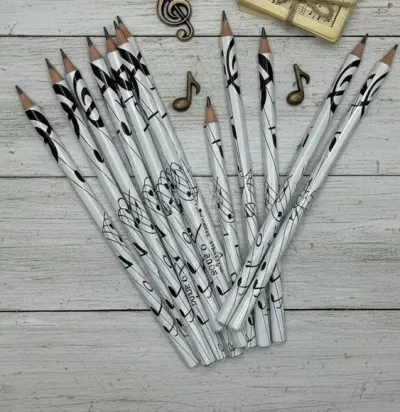 Lápis - Notas Musicais Personalizado - artesanato de Mi Papelaria Criativa