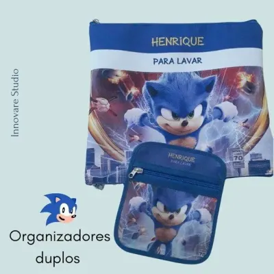 Kit Organizador Duplo - porta máscaras e roupas infantis - artesanato de Innovare Studio