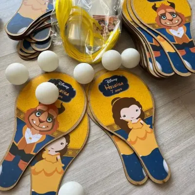 Raquete Ping Pong - Bela e a Fera - artesanato de Mi Papelaria Criativa