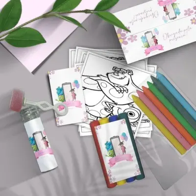 Kit Massinha + Giz + Bolha - Monstros Sa Personalizado - artesanato de Mi Papelaria Criativa