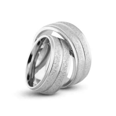 Par Alianças Namoro Quênia 8mm Prata + Anel Solitario - artesanato de TM JOIAS