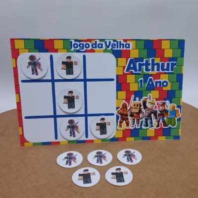 Lembrancinha jogo da velha personalizado tema Roblox ou Games - artesanato de Ed  Silva Papelaria de Festa Infantil