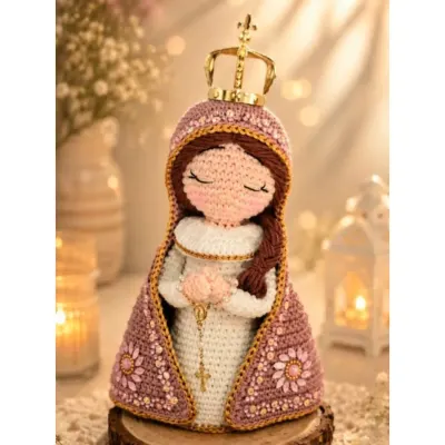 Santinha amigurumi - artesanato de Arlete Santos Art crochê