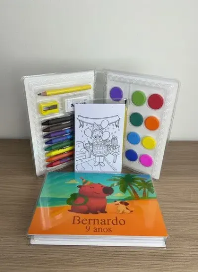 Estojo de Pintura - Capivara Personalizado - artesanato de Mi Papelaria Criativa