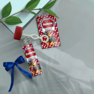 Bolha de Sabão - Patrulha Canina Personalizado - artesanato de Mi Papelaria Criativa