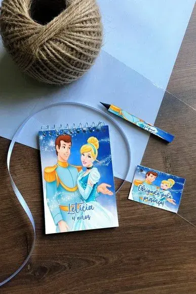 Bloquinho Cinderela Personalizado - artesanato de Mi Papelaria Criativa