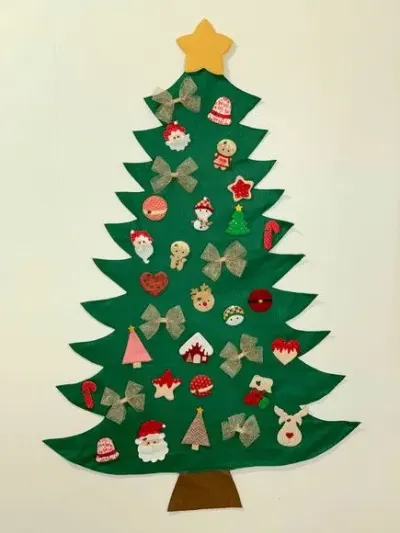 Árvore de Natal de Parede em Feltro 1,40m - artesanato de edeatelier