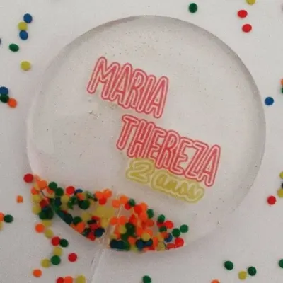 Pirulito Nome - 8cm - artesanato de Lollipops Cristal