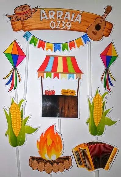 Topper para Bolo Festa Junina - artesanato de PAPCRIE