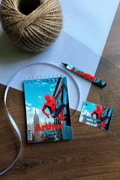 Bloquinho Homem Aranha Personalizado - artesanato de Mi Papelaria Criativa