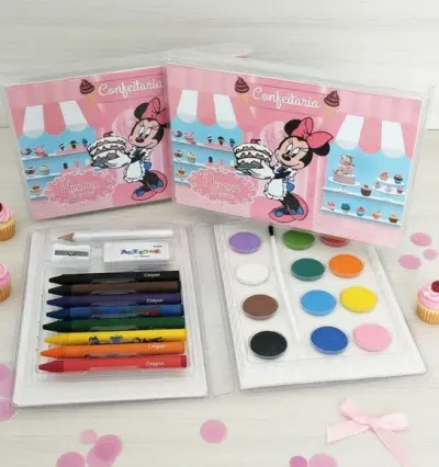 Estojo de Pintura - Confeitaria da Minnie Personalizado - artesanato de Mi Papelaria Criativa
