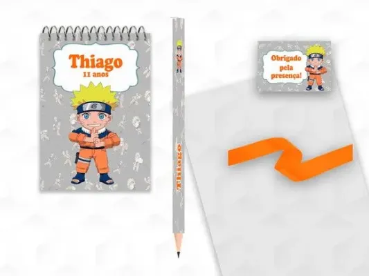 Bloquinho com Lápis Naruto Personalizado - artesanato de creativitybynina