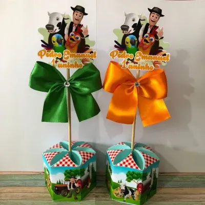 Centro De Mesa Fazendinha Do Zenon - artesanato de Fina Essência Papelaria Personalizada