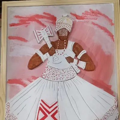 Quadro Orixá Ayrá - artesanato de Abilona Art