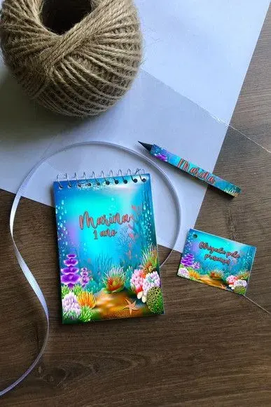 Bloquinho Fundo do Mar Personalizado - artesanato de Mi Papelaria Criativa