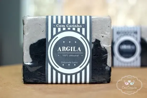 Sabonete Artesanal Hidratante Argila Negra - artesanato de Juliana Biz - casa e bem estar