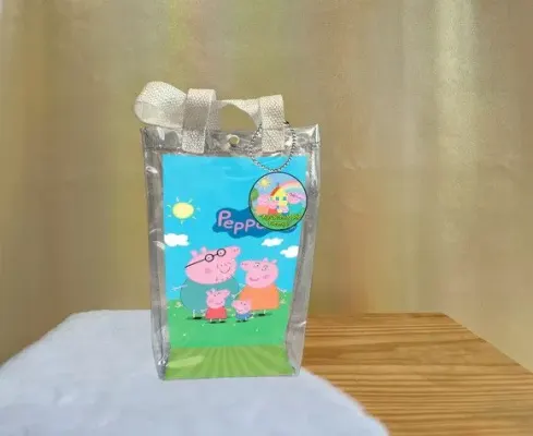 Sacola Transparente Peppa Pig Personalizado - artesanato de Artmanha Lembrancinhas