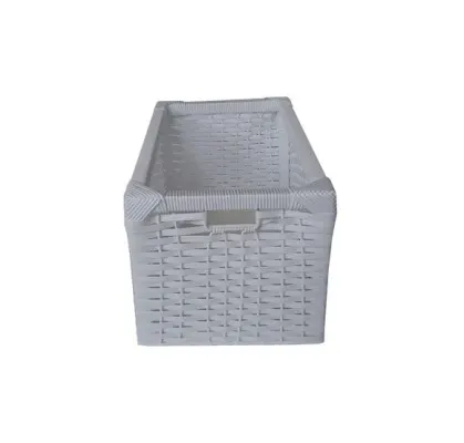 Cesto Gaveta Sintético Branco 20x28x25 - artesanato de Mundo Urbano
