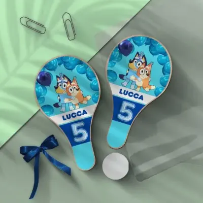 Raquete Ping Pong - Bluey Personalizada - artesanato de Mi Papelaria Criativa