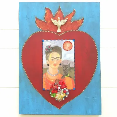 Quadro Frida com Divino - artesanato de Estudio Bananeira