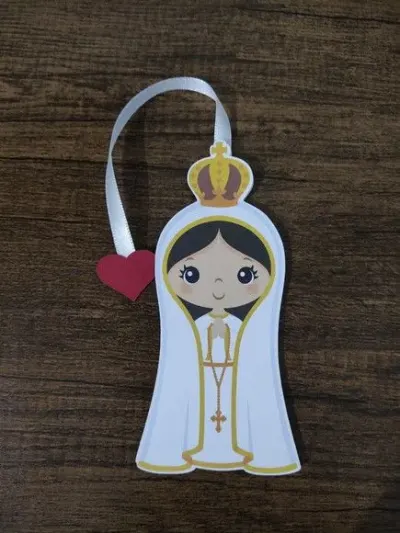 Marcador de Página 08 cm - Nossa Senhora de Fátima - artesanato de Emejhu Personalizados