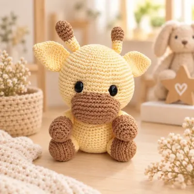 Girafinha Amigurumi em Crochê — Feita à Mão com Amor 🦒💛 - artesanato de crocheteria com a Maria