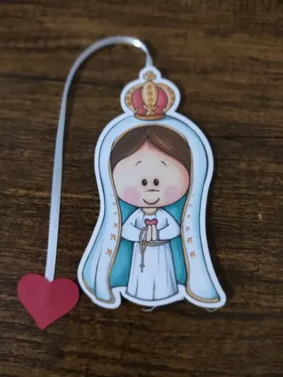 Marcador de Página 08 cm - Nossa Senhora de Fátima T - artesanato de Emejhu Personalizados
