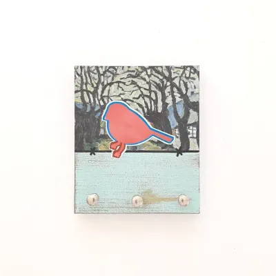 Porta Chave Passarinho - artesanato de Estudio Bananeira