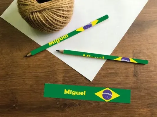 Lápis Brasil Personalizado - artesanato de Mi Papelaria Criativa