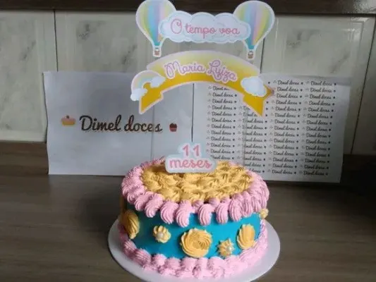 Topper de Bolo o Tempo Voa - artesanato de PAPCRIE