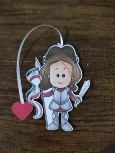 Marcador de Página 08 cm - Santa Joana D'arc T - artesanato de Emejhu Personalizados
