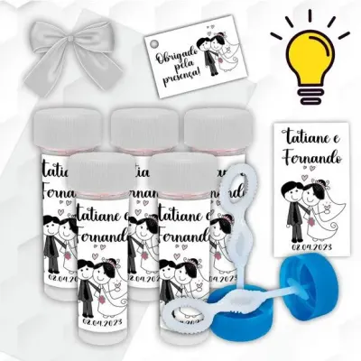 Bolinha de Sabão Casamento Personalizada - artesanato de Mi Papelaria Criativa
