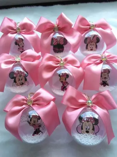 Bolinha de Natal Minnie - artesanato de Fina Essência Papelaria Personalizada