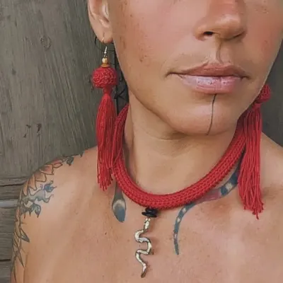 Colar Mboi - artesanato de Iracema Joalheira Têxtil