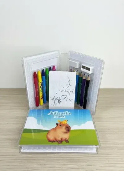 Estojinho de Pintura - Capivara Personalizado - artesanato de Mi Papelaria Criativa