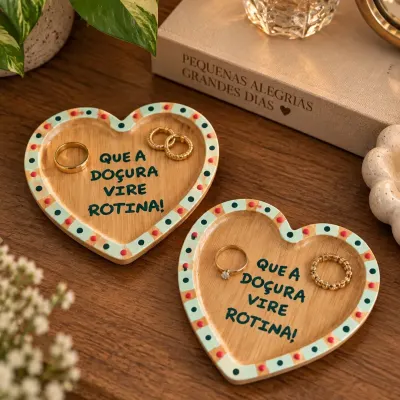 Porta trecos coração - artesanato de Podentrar