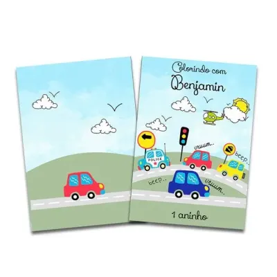 Revista Colorir Carrinhos Meio de Transporte 14x10 - artesanato de PAPCRIE