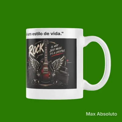 Caneca Guitarra Alada Estampa Rock Vintage 325ml - artesanato de Max Absoluto