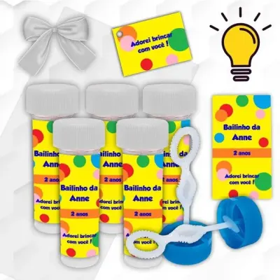 Bolinha de Sabão Bolinhas Coloridas Personalizada - artesanato de Mi Papelaria Criativa